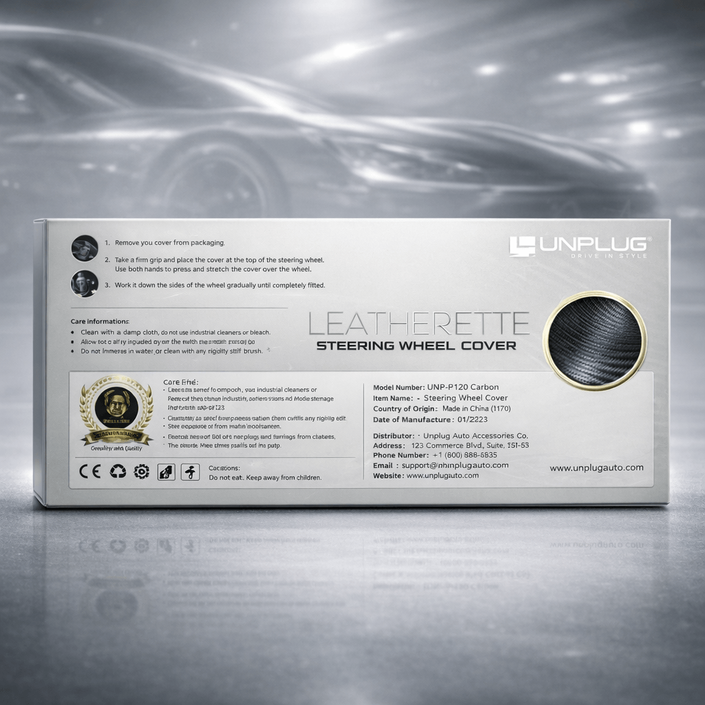 Unplug Steering Cover – Carbon Fiber Edition | Premium Grip • Luxury Finish • Universal Fit