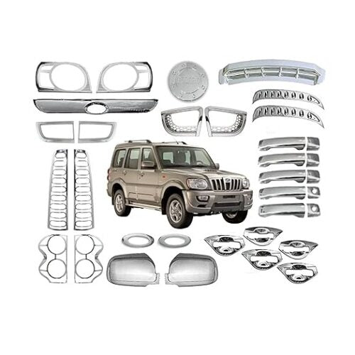 Premium Car Chrome Kit | Glossy Chrome & Piano Black Finish | Custom Fit | 1 Year Warranty
