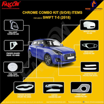 Premium Car Chrome Kit | Glossy Chrome & Piano Black Finish | Custom Fit | 1 Year Warranty