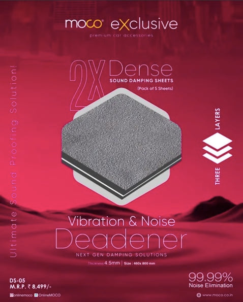 MOCO Double Layer Damping Sheets | Car Noise & Vibration Deadener 4.5MM | Soundproof Insulation Pack