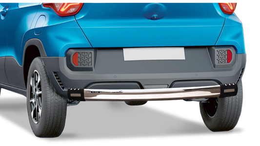 M-TEK Car Rear Guard | Steel & Black Finish | Logo Option | Rear Bumper Protector