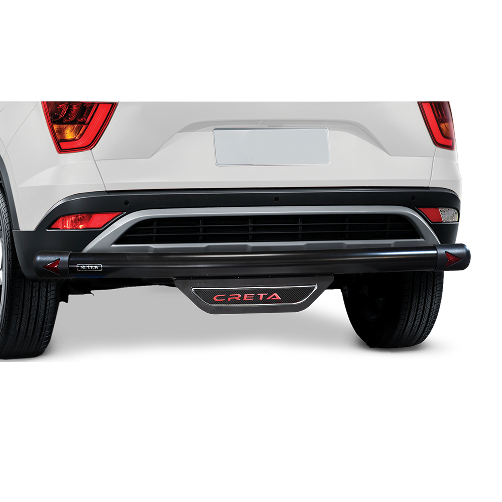 M-TEK Car Rear Guard | Steel & Black Finish | Logo Option | Rear Bumper Protector