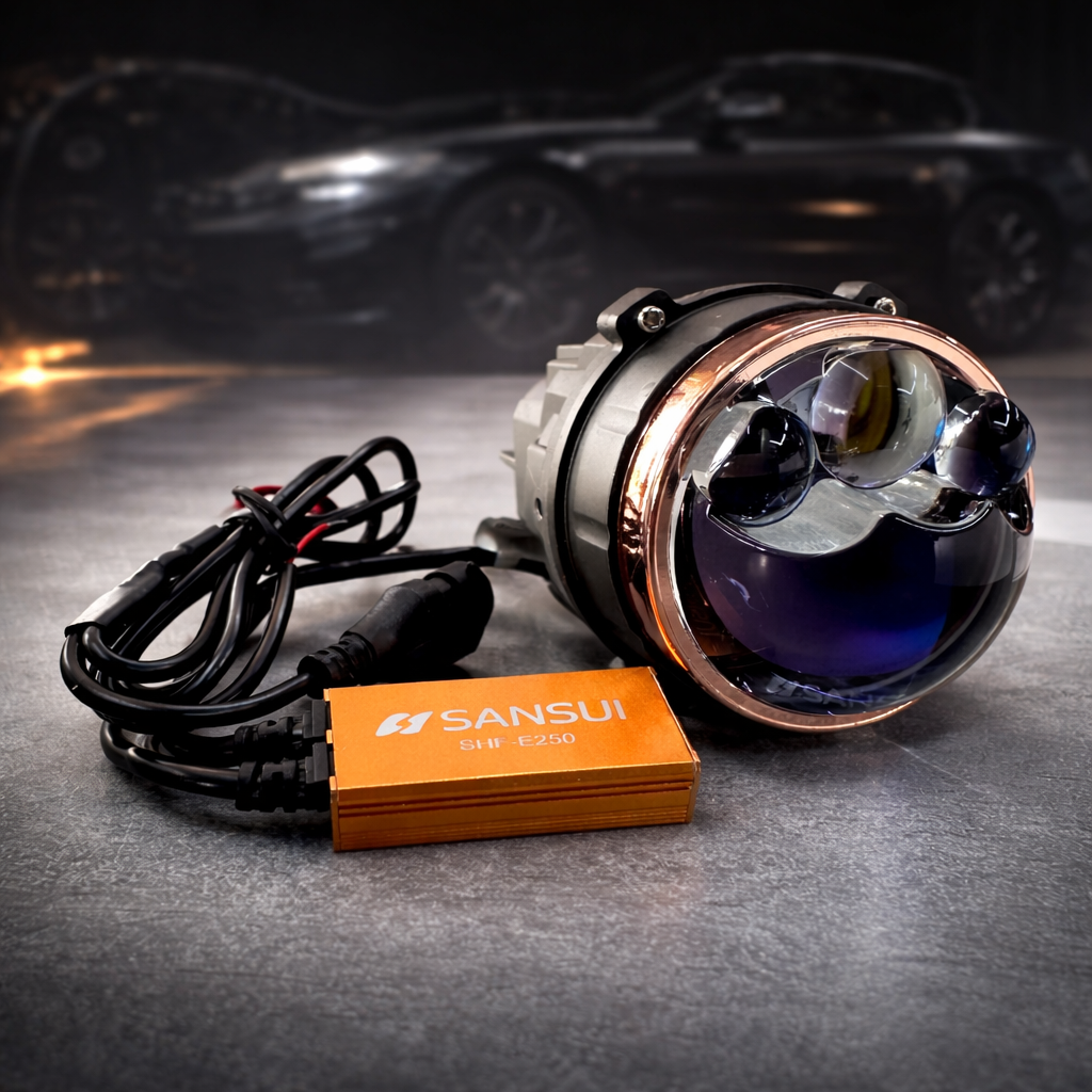 Sansui SHF-E250 Tri Eye 160W Fog Light Projector | 3.0 Inch | Triple Colour (3000K/4300K/6000K) | 2 Years Warranty
