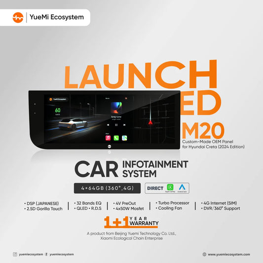 Yuemi M20 Car Infotainment System 4+64 GB (Only for Creta & Seltos 2024)