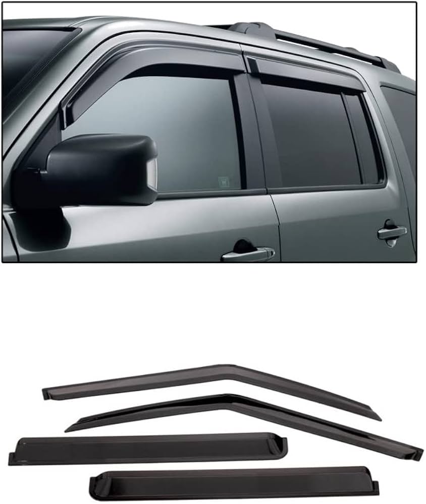 Premium Car Rain Guard / Door Visor | Smoke Finish & Chrome Line | Wind Deflector | 1 Year Warranty