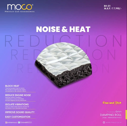 MOCO Bonnet Damping 6MM | Car Heat & Noise Insulation Sheet | Engine Soundproof Mat