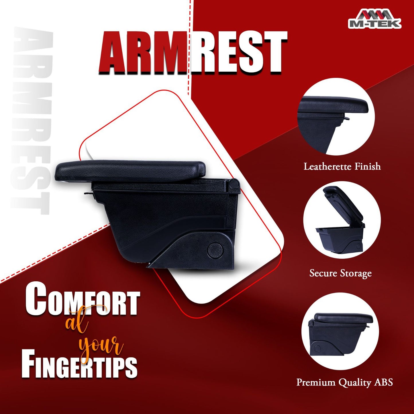 M-Tek Car Armrest for Premium Comfort & Smart Storage